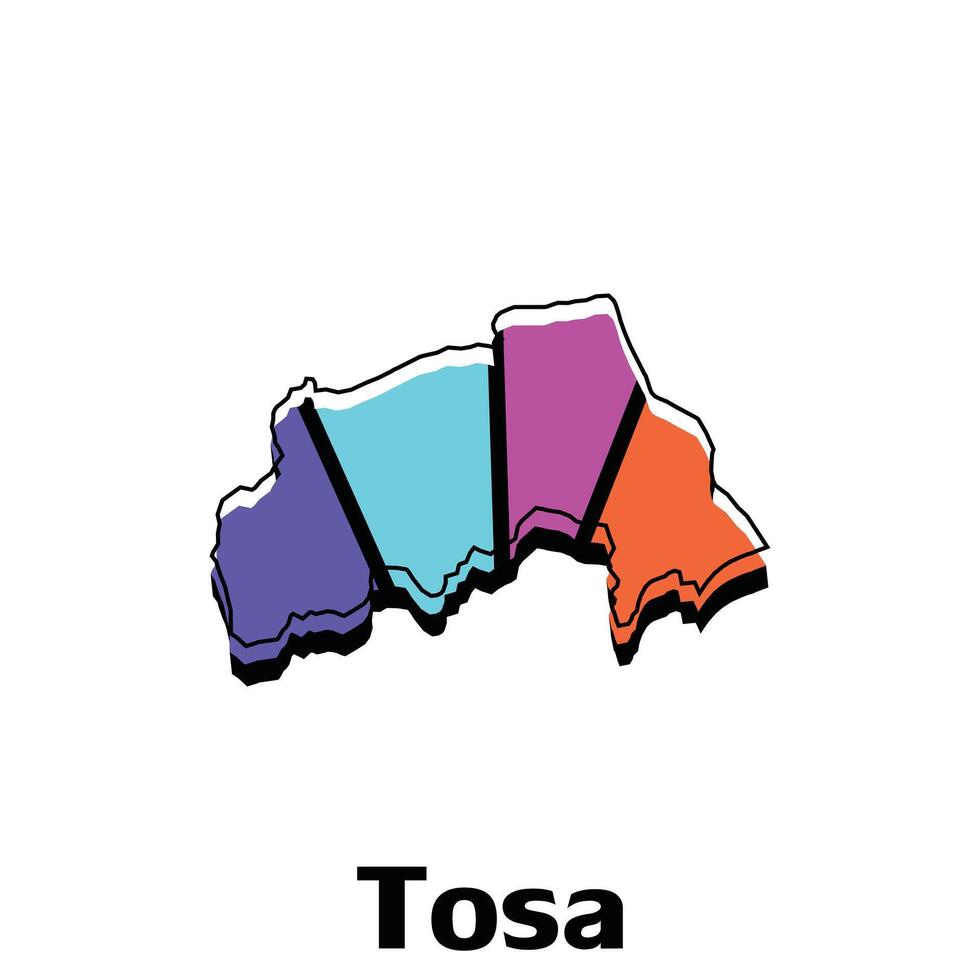 vector Map of Tosa City colorful illustration template design on white background