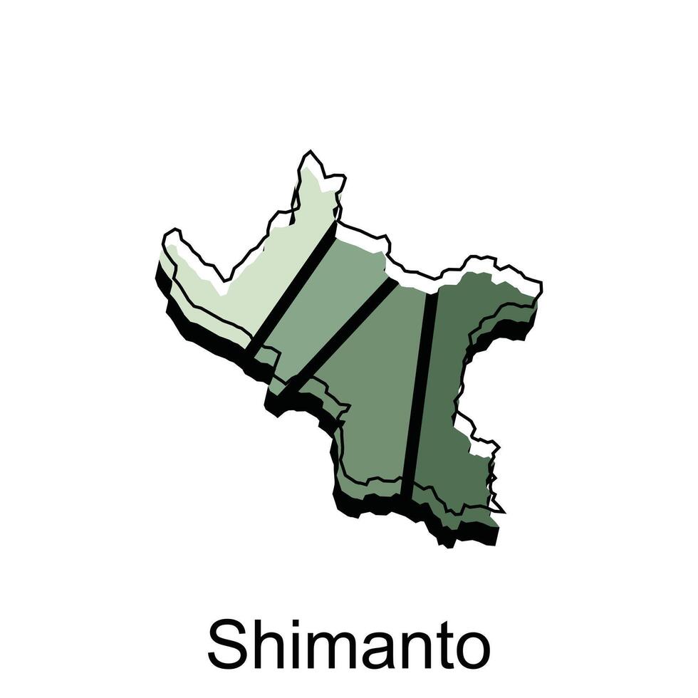 Map City of Shimanto design template, World Map International vector template with outline graphic sketch style isolated on white background