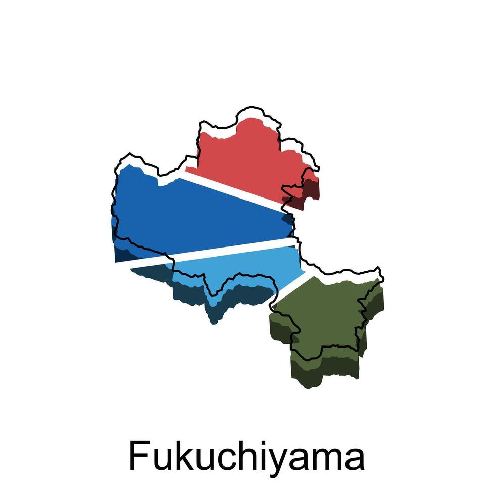 mapa ciudad de fukuchiyama diseño plantilla, mundo mapa internacional vector modelo con contorno gráfico bosquejo estilo aislado en blanco antecedentes