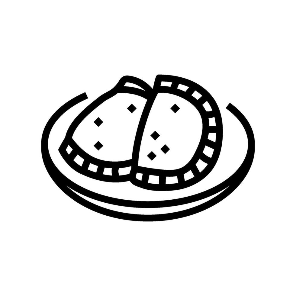 empanadas spanish cuisine line icon vector illustration