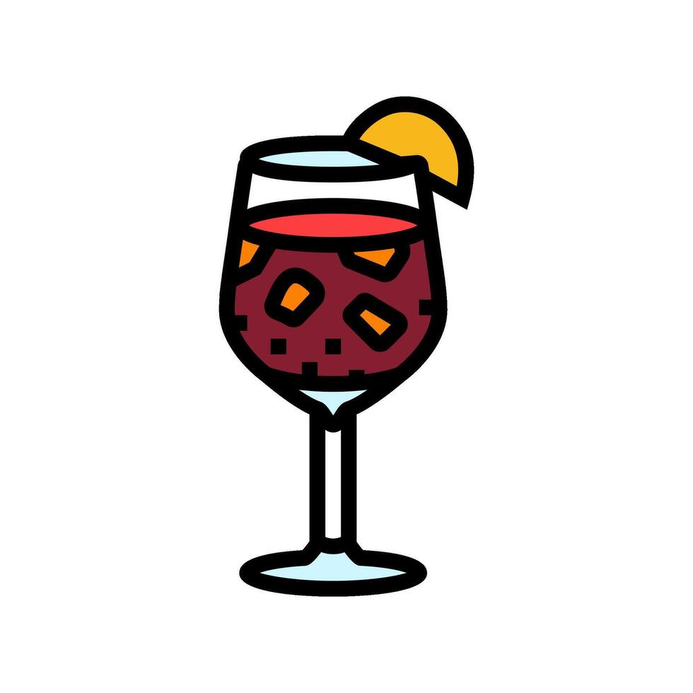 sangria glass spanish cuisine color icon vector illustration