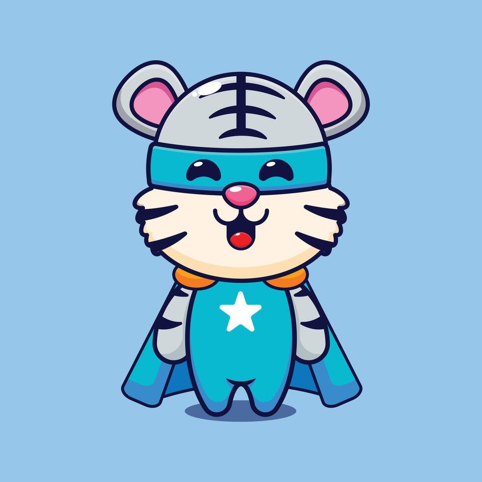 súper blanco Tigre dibujos animados vector ilustración.