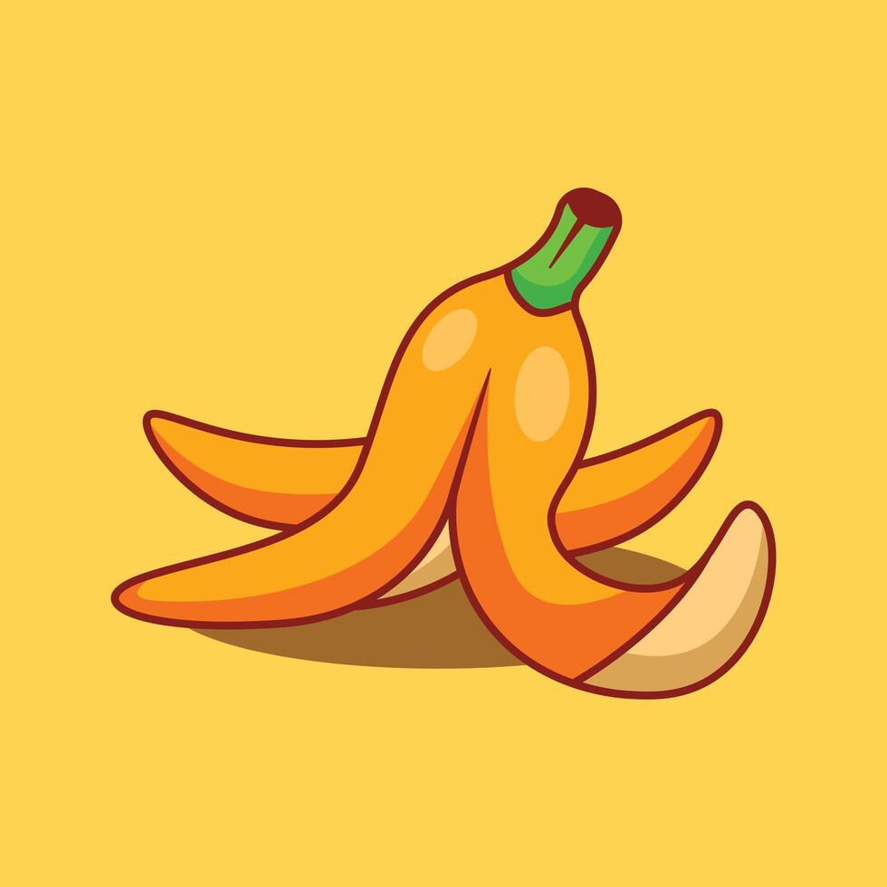 banana peel cartoon vector illustration.
