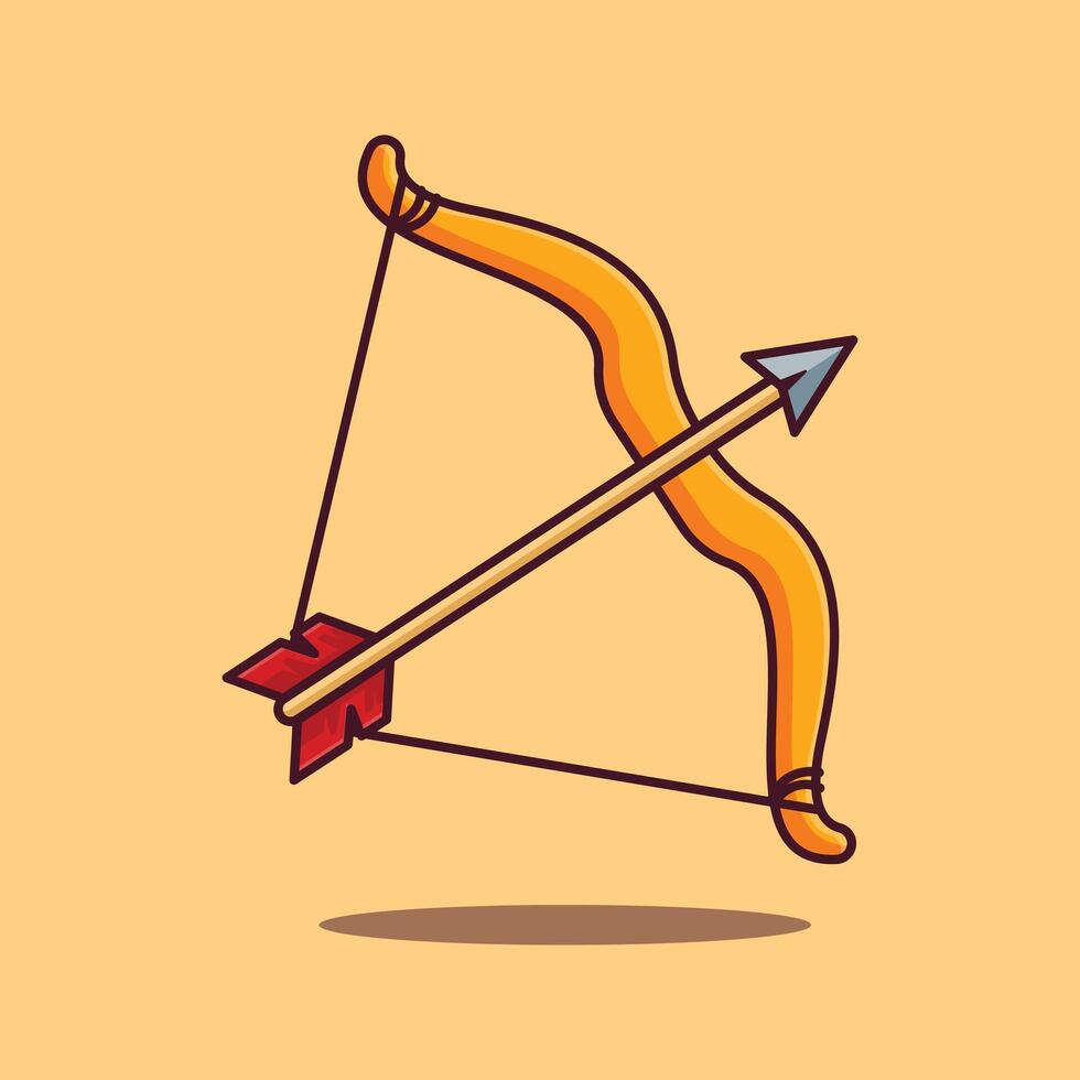 bow and arrow cartoon vector illustration.