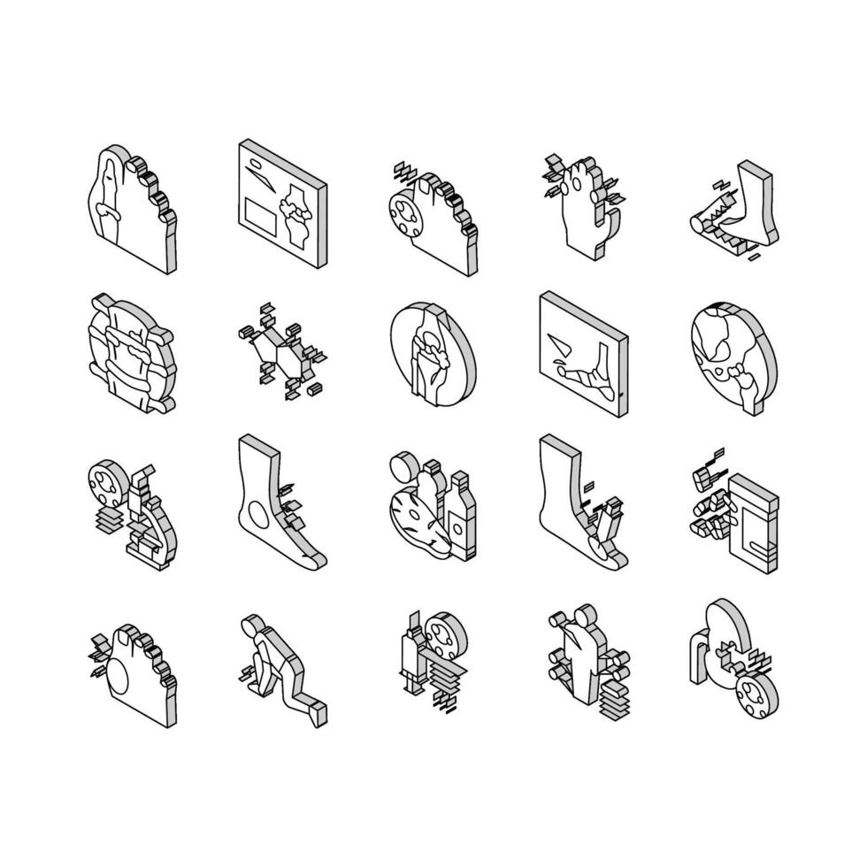 Gout Health Disease Collection isometric icons set vector