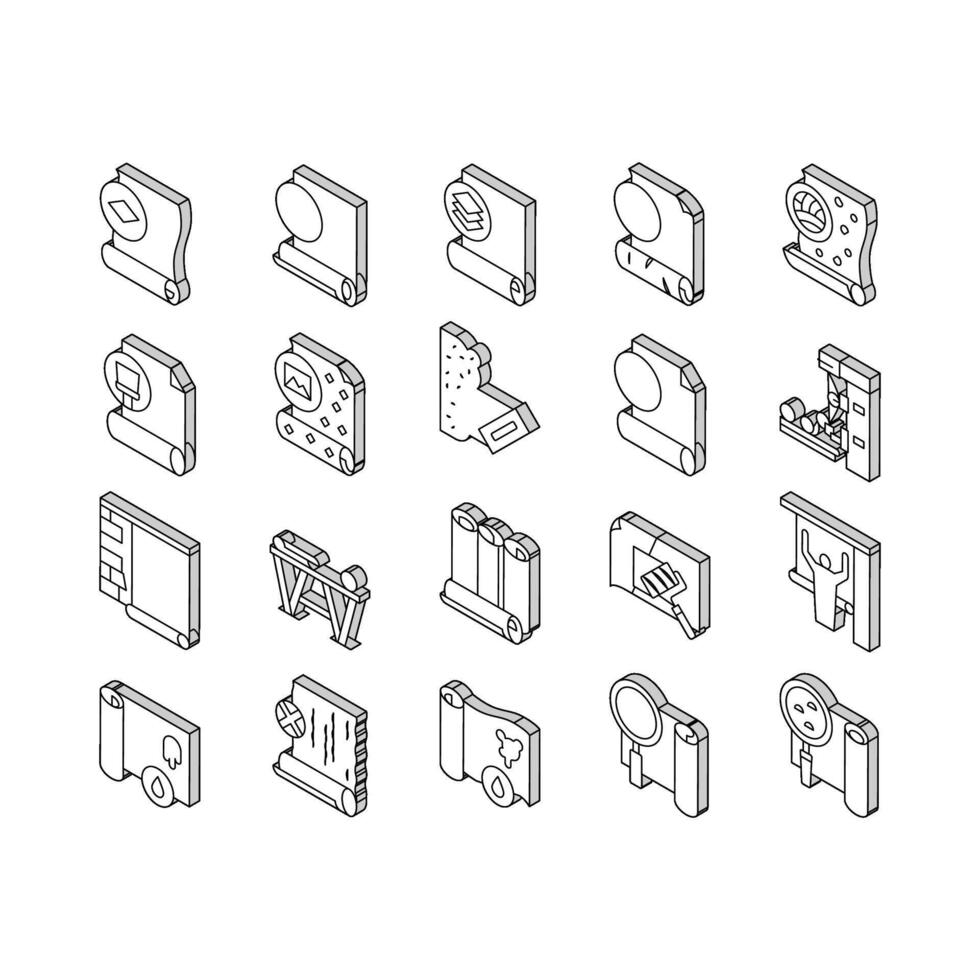 Wallpaper Interior Collection isometric icons set vector