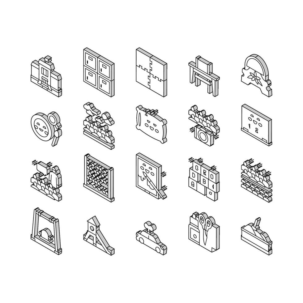 Kindergarten Activity Collection isometric icons set vector