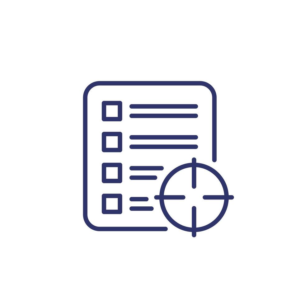 Goals line icon with a checklist vector