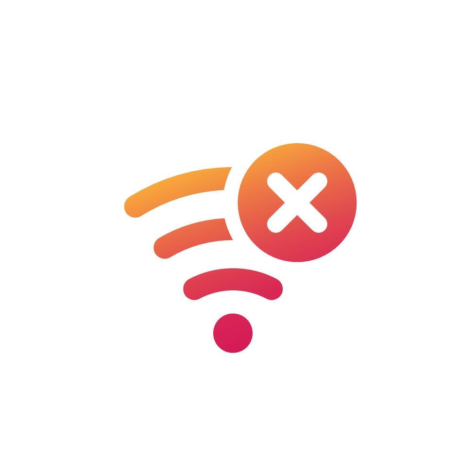 no wi-fi connection icon, vector