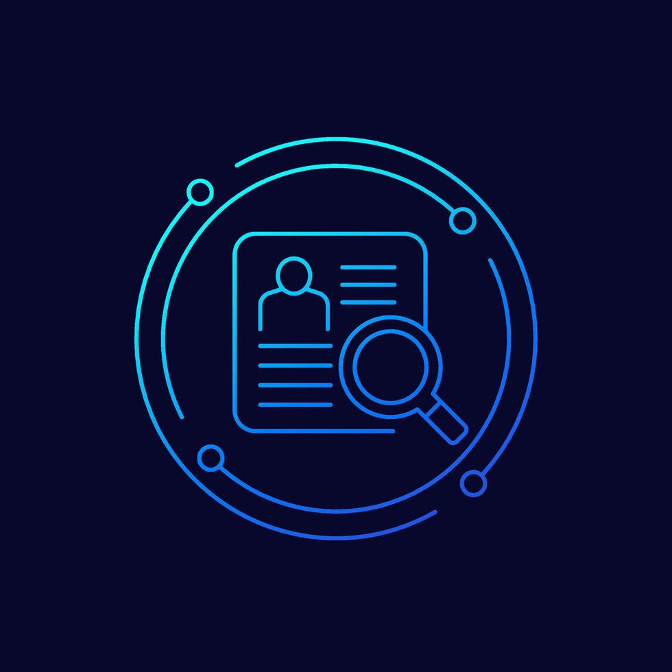 KYC icon, know your customer, linear vector