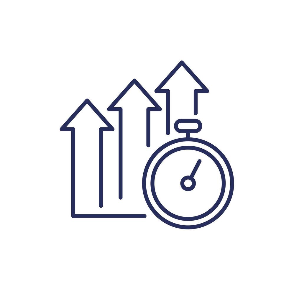 improve time icon, line vector