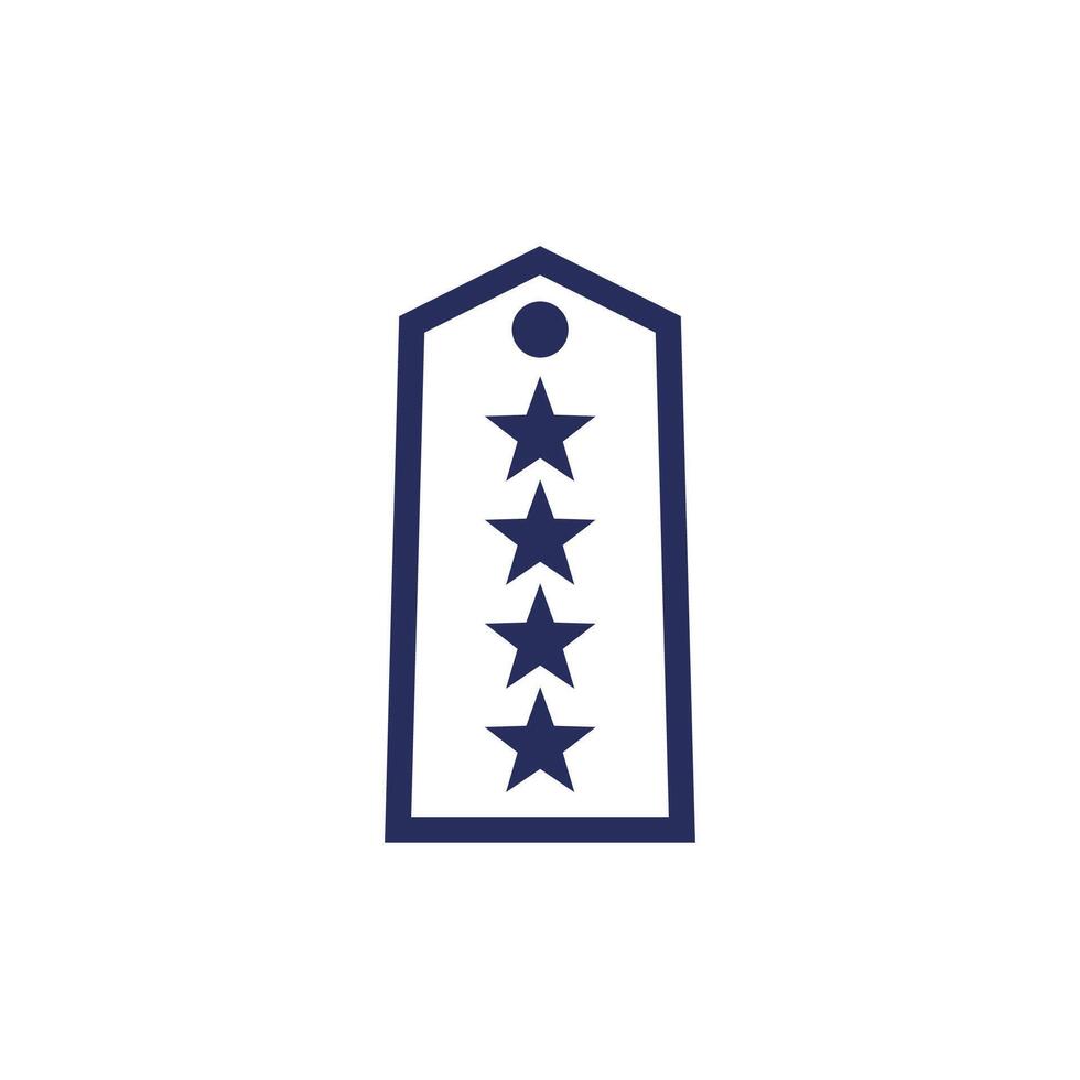 militar rangos insignias en blanco, vector