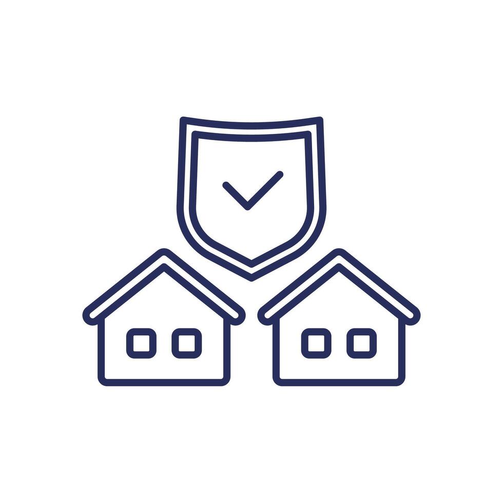 landlord insurance line icon on white vector