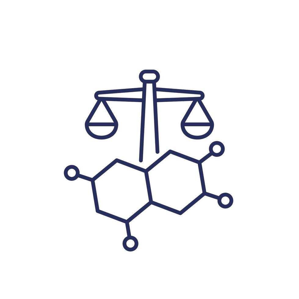hormonal balance line icon, vector