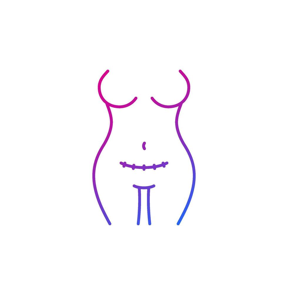 cesarean section line icon on white vector