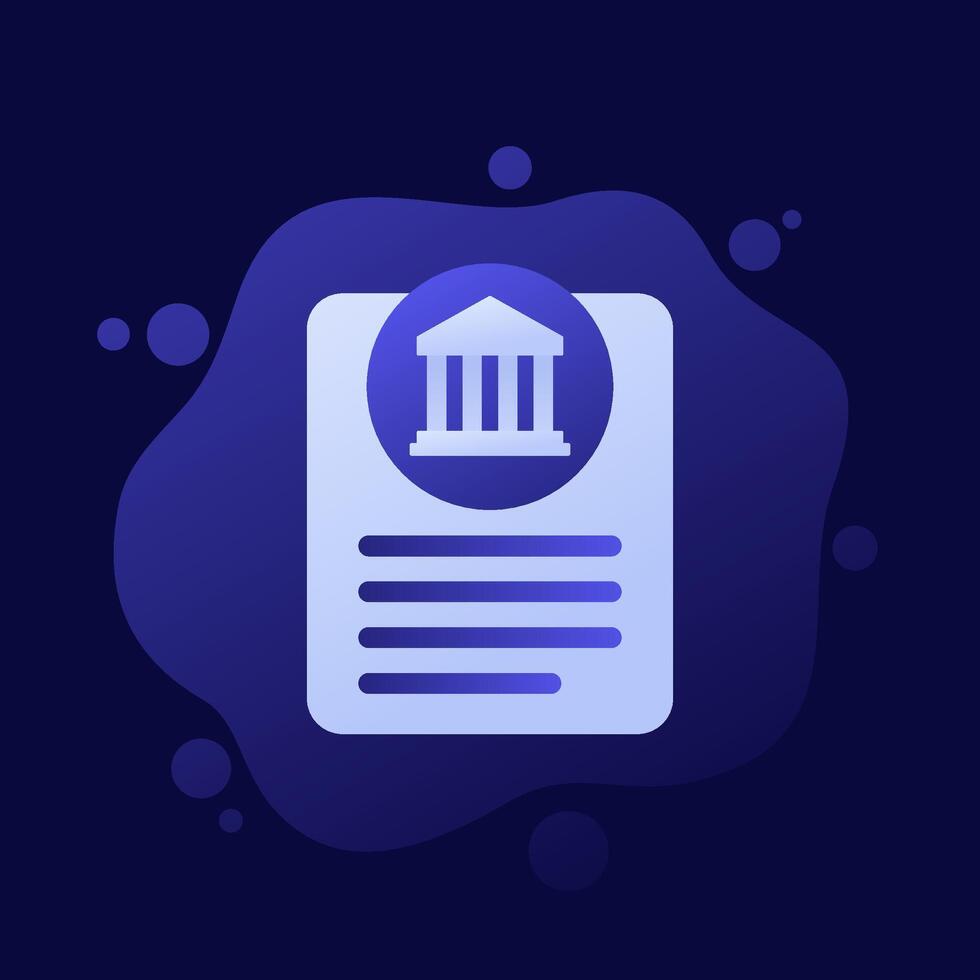 Bank document icon, vector design