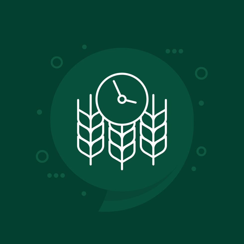 time to harvest line icon, vector