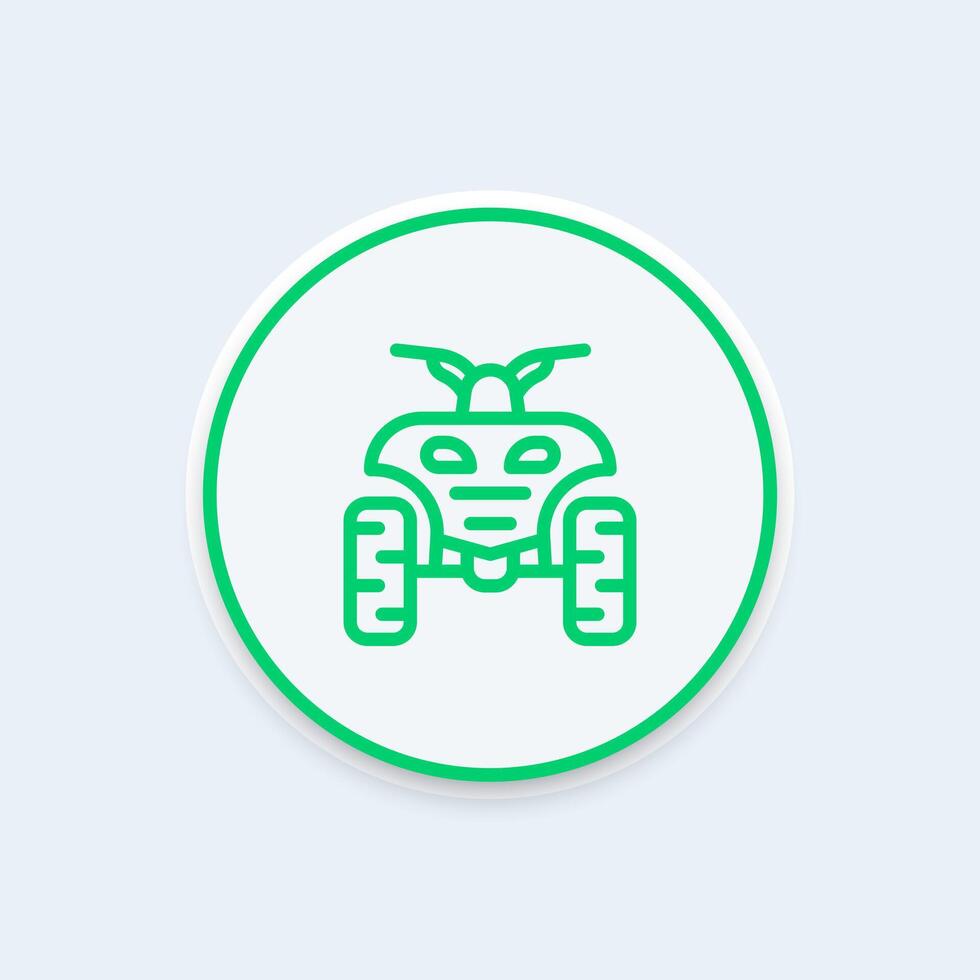 quad bike line icon, atv, quadricycle linear icon, vector illustration