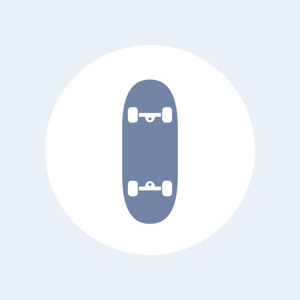 skateboard icon isolated on white, vector illustration
