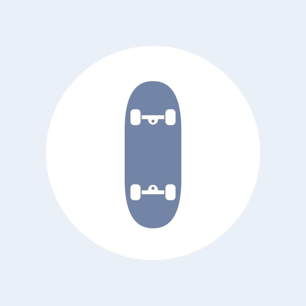 skateboard icon isolated on white, vector illustration