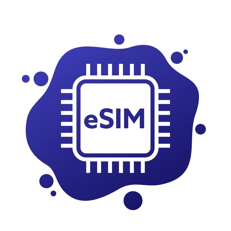 eSIM card icon for web vector