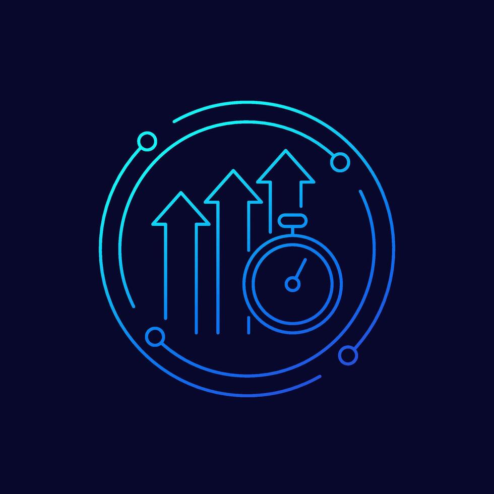 improve time icon, linear design vector