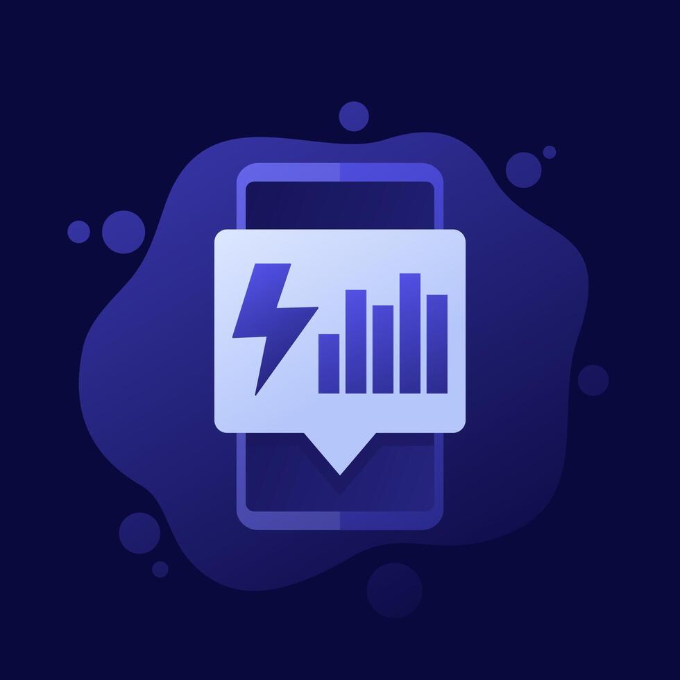 electric consumption icon with a phone, vector design