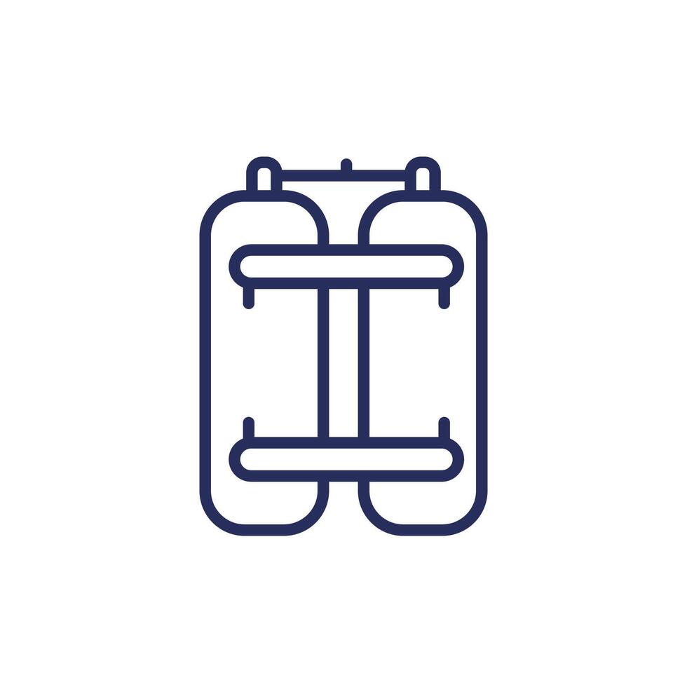 oxygen cylinders, tanks line icon vector