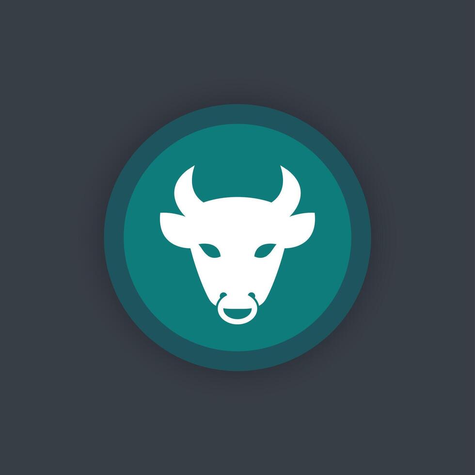 bull head round icon vector