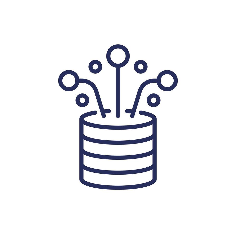 data sources line icon on white vector