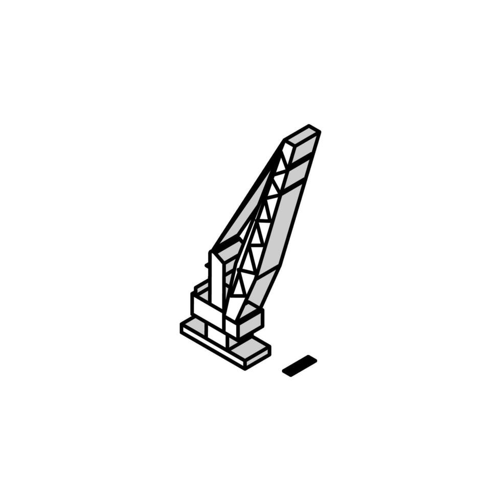 oil rig crane petroleum engineer isometric icon vector illustration