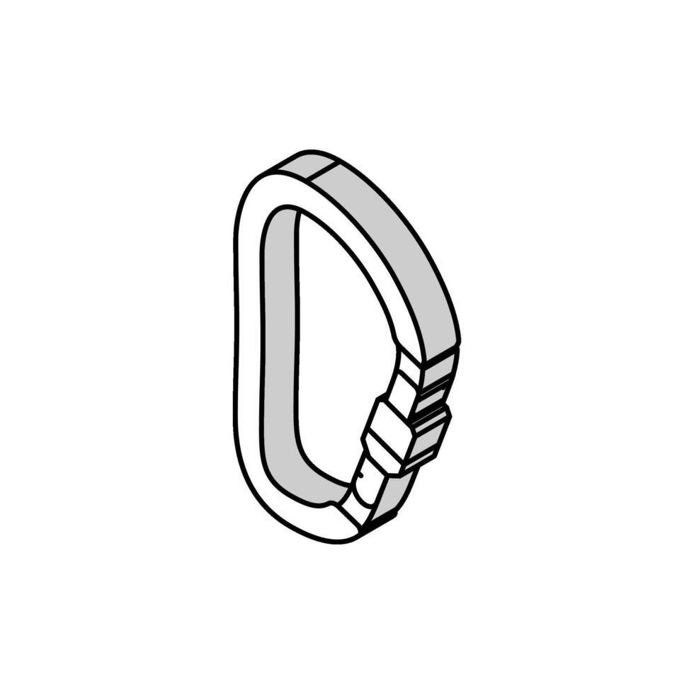locking carabiner mountaineering adventure isometric icon vector illustration