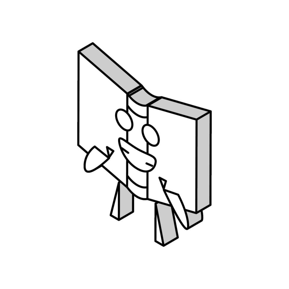 cute book character isometric icon vector illustration