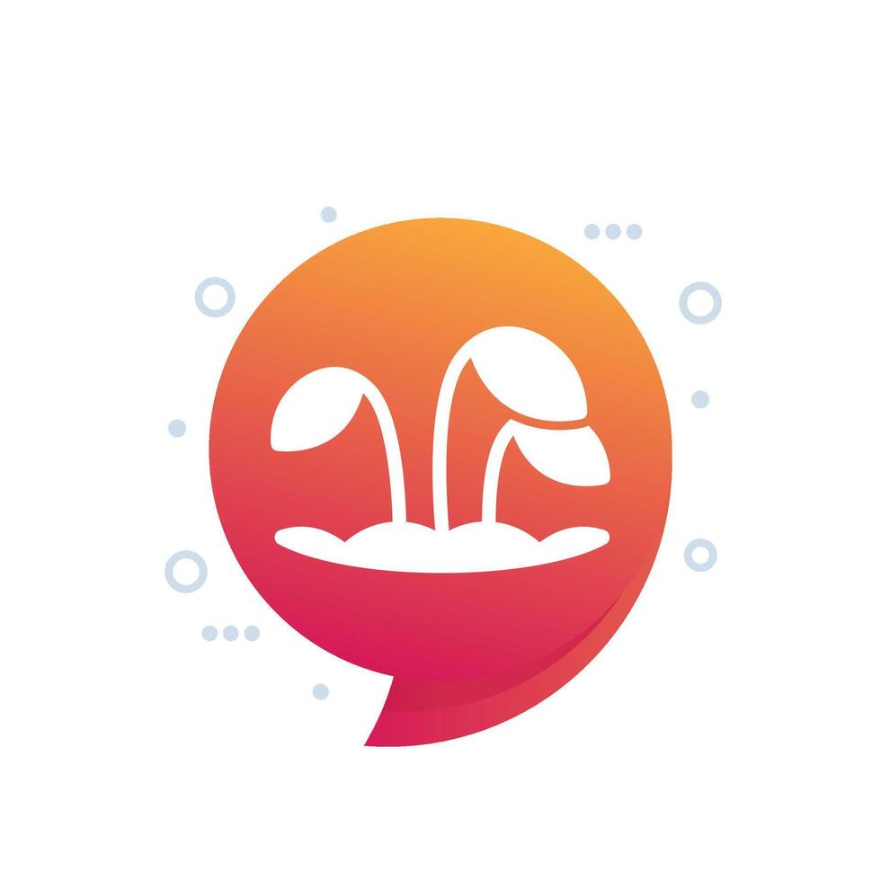 drought icon with a plant, vector