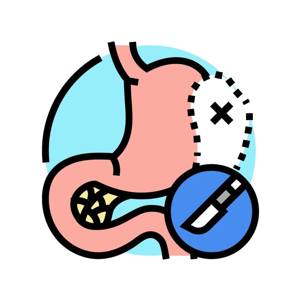 splenectomy surgery hospital color icon vector illustration