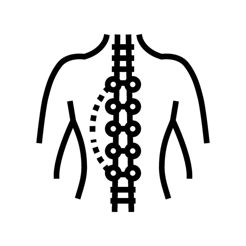 escoliosis cirugía cirugía hospital línea icono vector ilustración