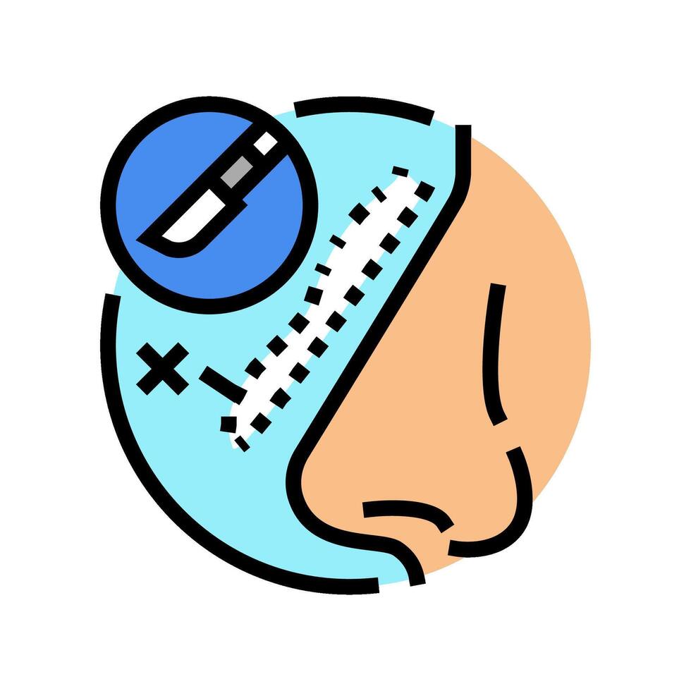 rhinoplasty surgery hospital color icon vector illustration