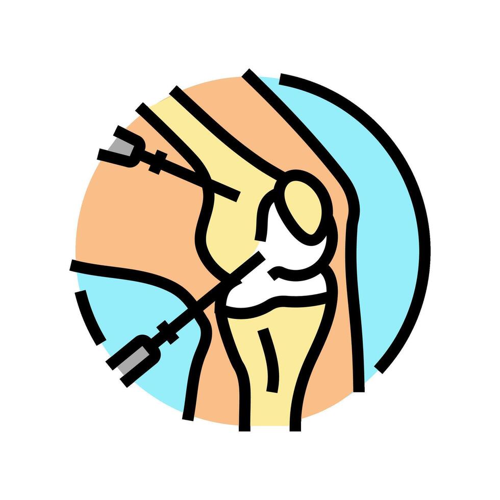 artroscopia cirugía médico color icono vector ilustración