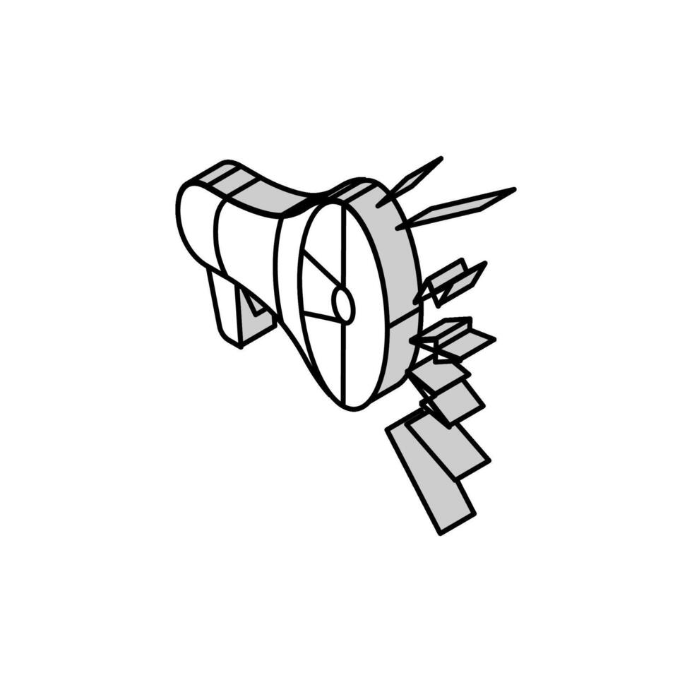 megaphone alert isometric icon vector illustration