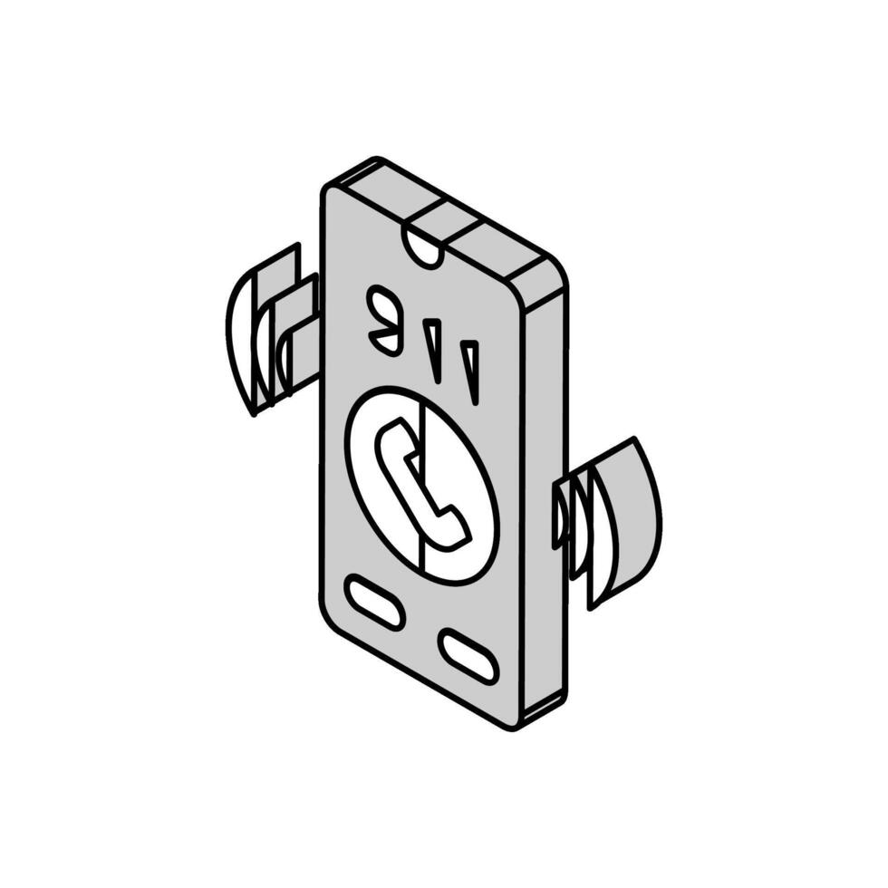 emergency phone alert isometric icon vector illustration