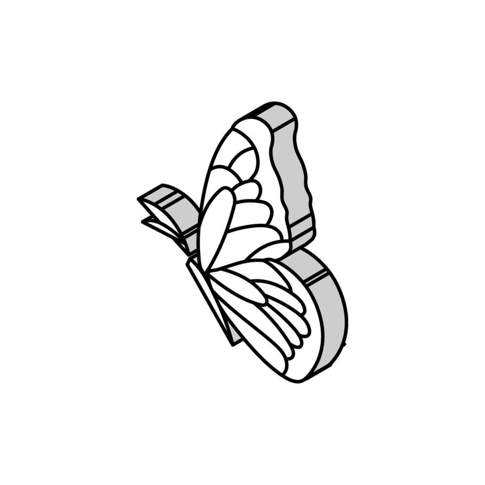 butterfly tattoo art vintage isometric icon vector illustration