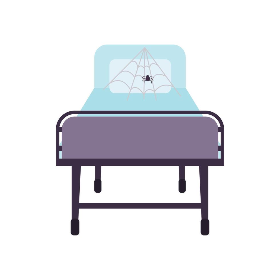 empty or no patient available with spider web flat illustration at hospital clinic healthcare medical vector