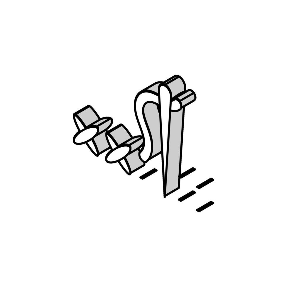 stitch guide embroidery hobby isometric icon vector illustration