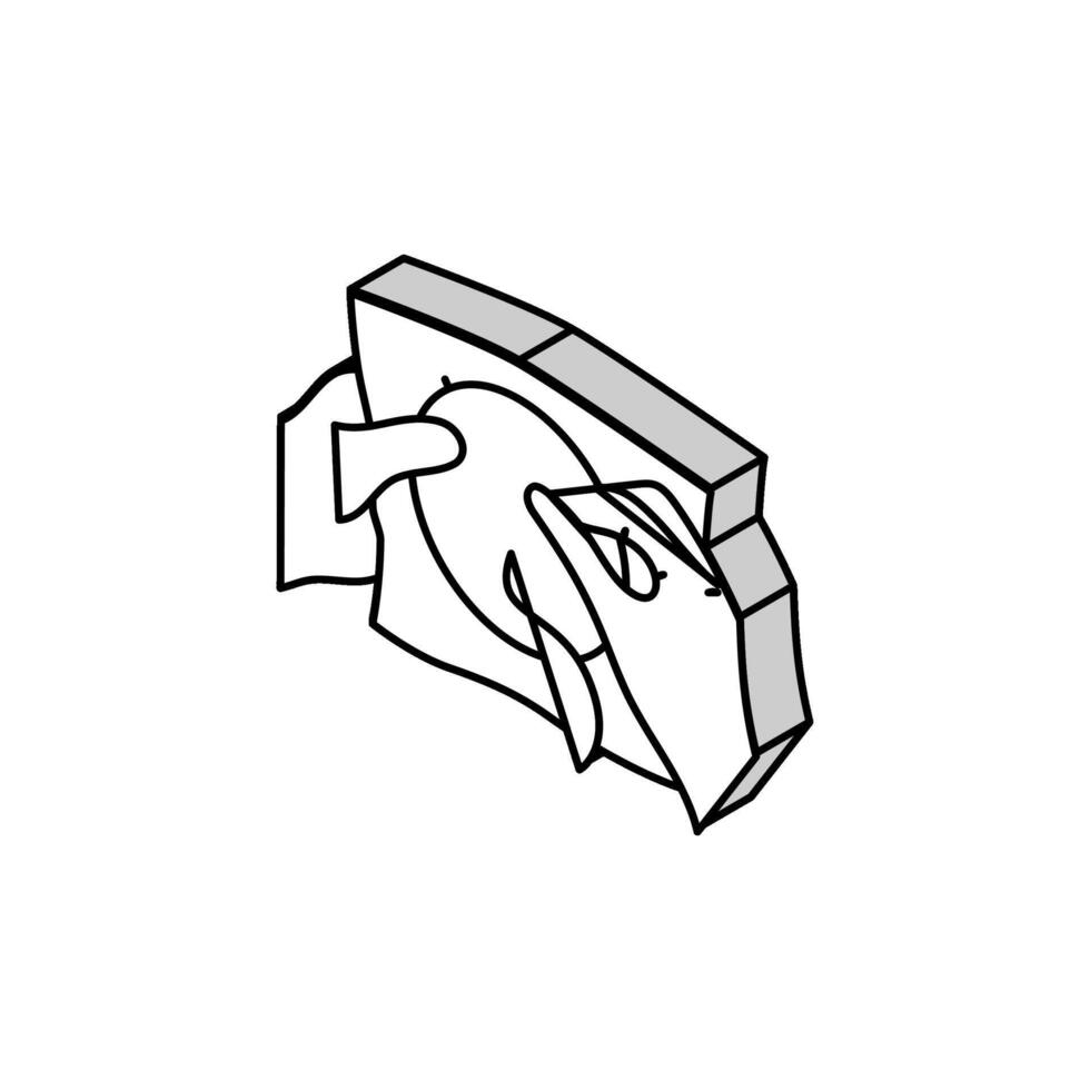 manos bordado pasatiempo isométrica icono vector ilustración