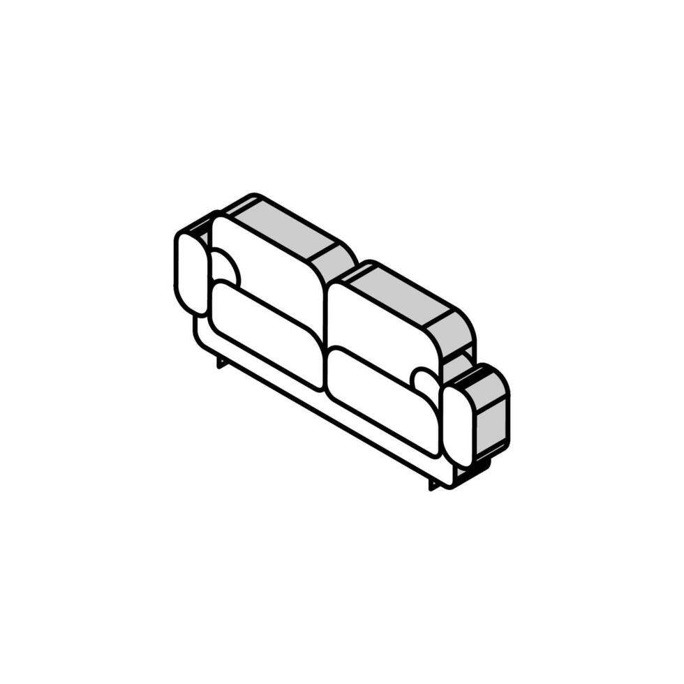 sofa soft cozy isometric icon vector illustration