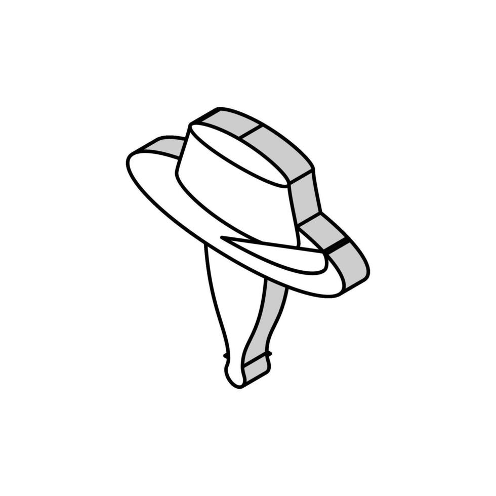 cricket hat cap isometric icon vector illustration