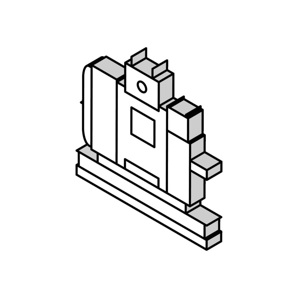 corriente continua generador eléctrico ingeniero isométrica icono vector ilustración