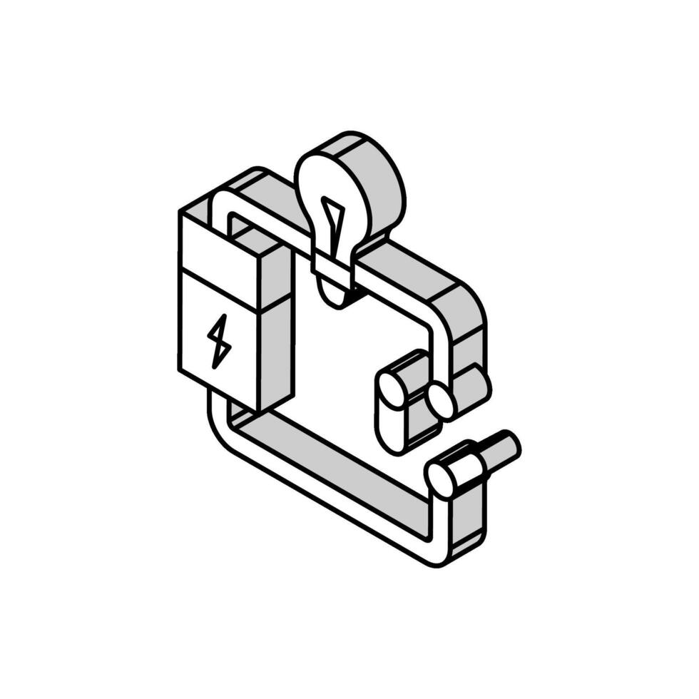 eléctrico circuito eléctrico ingeniero isométrica icono vector ilustración