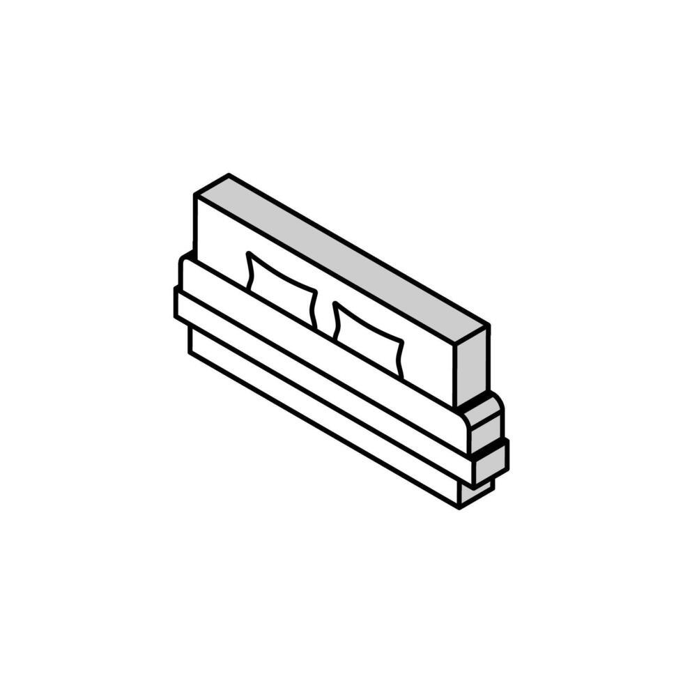 bed minimalistic stylish isometric icon vector illustration