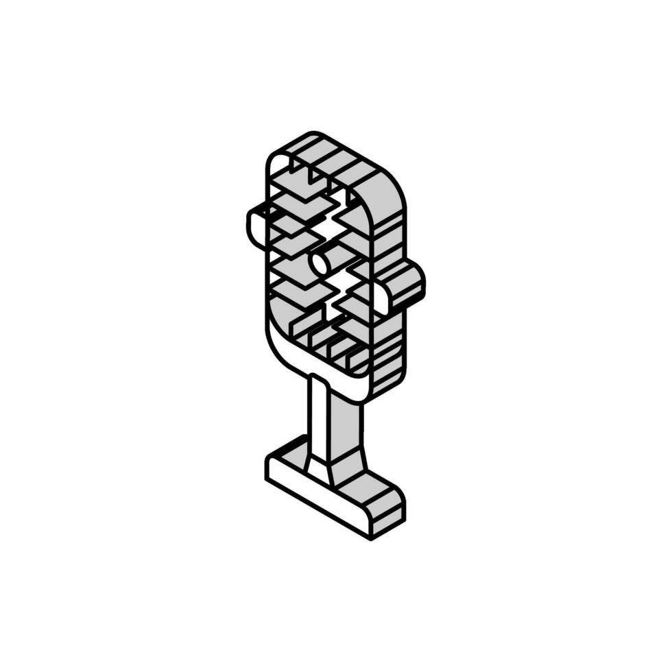 microphone retro music isometric icon vector illustration